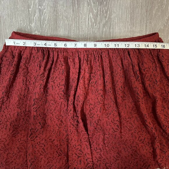 🍷 Madewell Burgundy Lace Skirt Size 8 - Picture 3 of 9